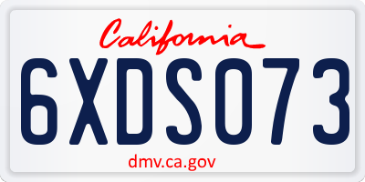 CA license plate 6XDS073