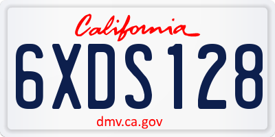 CA license plate 6XDS128