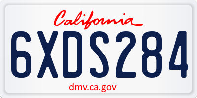 CA license plate 6XDS284