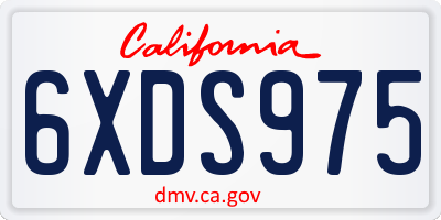 CA license plate 6XDS975