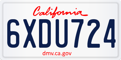 CA license plate 6XDU724
