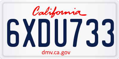 CA license plate 6XDU733