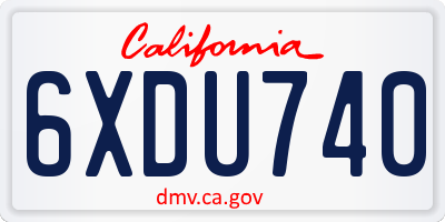 CA license plate 6XDU740