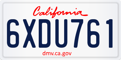 CA license plate 6XDU761