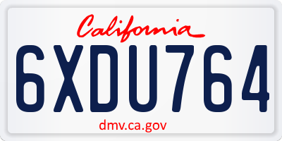 CA license plate 6XDU764