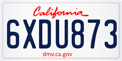 CA license plate 6XDU873
