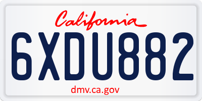 CA license plate 6XDU882