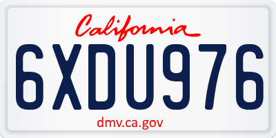 CA license plate 6XDU976