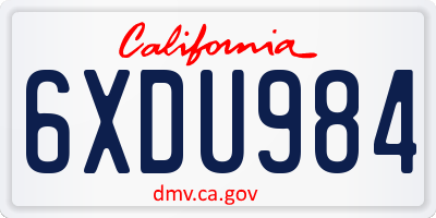 CA license plate 6XDU984