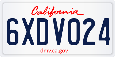 CA license plate 6XDV024