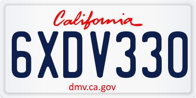 CA license plate 6XDV330