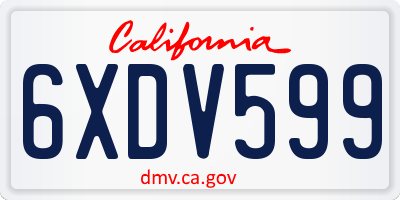 CA license plate 6XDV599