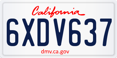 CA license plate 6XDV637