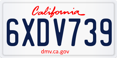 CA license plate 6XDV739