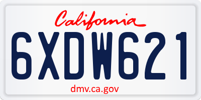 CA license plate 6XDW621