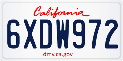 CA license plate 6XDW972