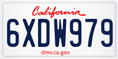 CA license plate 6XDW979