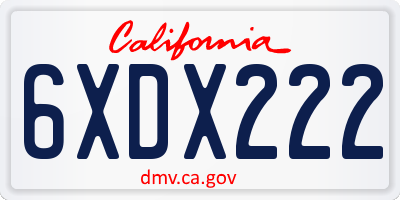 CA license plate 6XDX222
