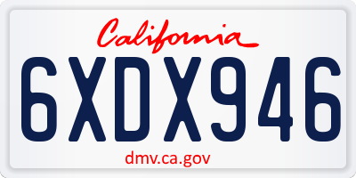 CA license plate 6XDX946