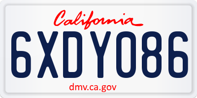CA license plate 6XDY086