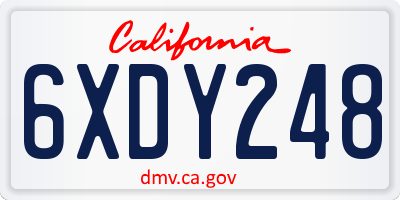 CA license plate 6XDY248