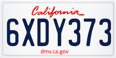 CA license plate 6XDY373