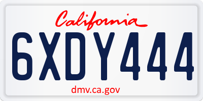 CA license plate 6XDY444