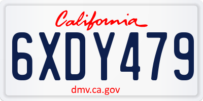 CA license plate 6XDY479