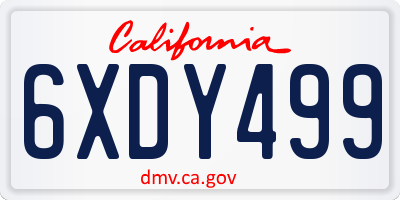 CA license plate 6XDY499