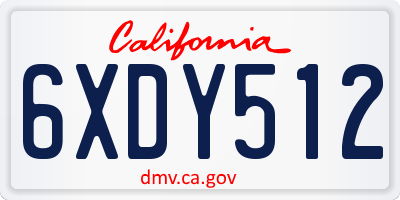 CA license plate 6XDY512