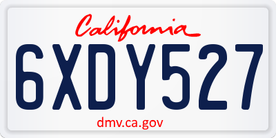 CA license plate 6XDY527