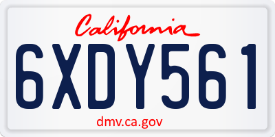 CA license plate 6XDY561