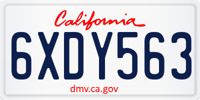 CA license plate 6XDY563