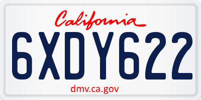 CA license plate 6XDY622