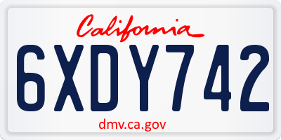 CA license plate 6XDY742
