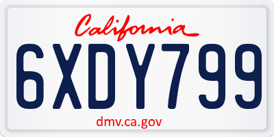 CA license plate 6XDY799