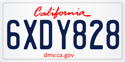 CA license plate 6XDY828