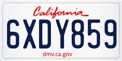CA license plate 6XDY859