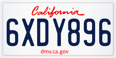 CA license plate 6XDY896