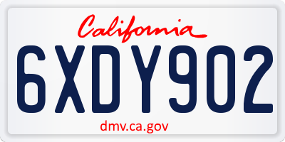 CA license plate 6XDY902