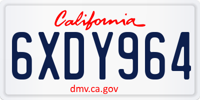 CA license plate 6XDY964