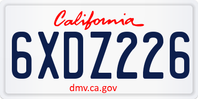 CA license plate 6XDZ226