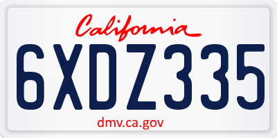 CA license plate 6XDZ335