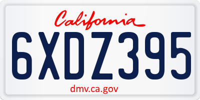 CA license plate 6XDZ395