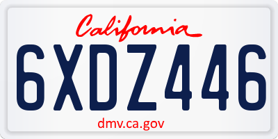 CA license plate 6XDZ446