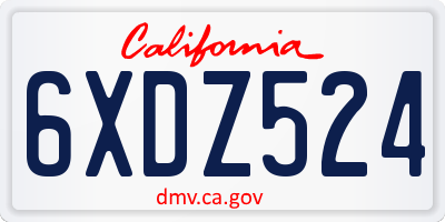 CA license plate 6XDZ524