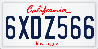 CA license plate 6XDZ566