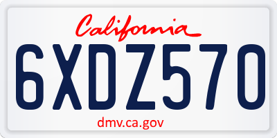CA license plate 6XDZ570