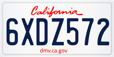 CA license plate 6XDZ572