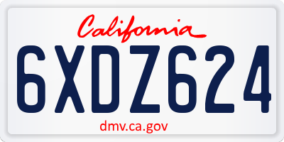 CA license plate 6XDZ624